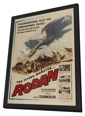 Rodan The Flying Monster 11 x 17 Movie Poster - Style A - in Deluxe Aluminum Frame