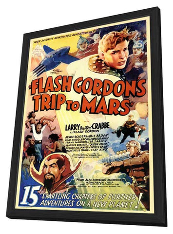 Flash Gordon's Trip to Mars 11 x 17 Movie Poster - Style B - in Deluxe Aluminum Frame