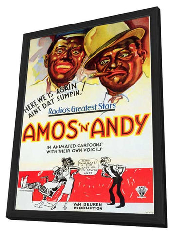 Amos 'N' Andy Cartoons 11 x 17 Movie Poster - Style A - in Deluxe Aluminum Frame
