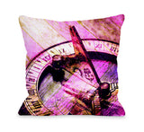 Compass 2 -Pink Multi Throw Pillow by OBC 18 X 18
