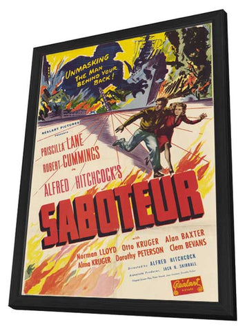Saboteur 11 x 17 Movie Poster - Style A - in Deluxe Aluminum Frame