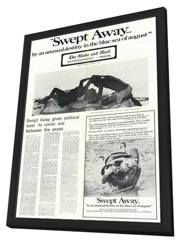 Swept Away by unusual destiny in blue sea of August 11 x 17 Movie Poster - Style A - in Deluxe Aluminum Frame