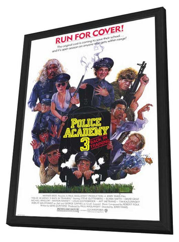Police Academy 3 Back in Training 11 x 17 Movie Poster - Style A - in Deluxe Aluminum Frame