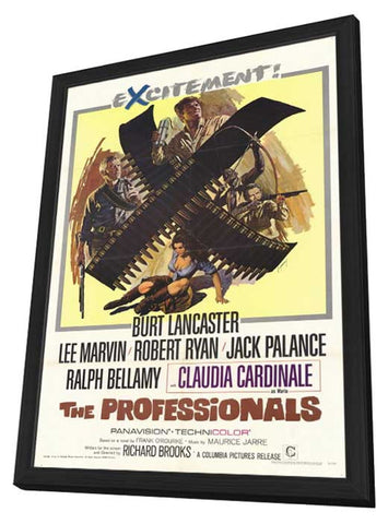 The Professionals 11 x 17 Movie Poster - Style B - in Deluxe Aluminum Frame