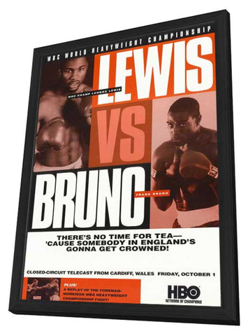 Lennox Lewis vs Frank Bruno 11 x 17 Boxing Promo Poster - Style A - in Deluxe Wood Frame