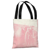 Ride The Bike - Cream Pink Tote Bag by