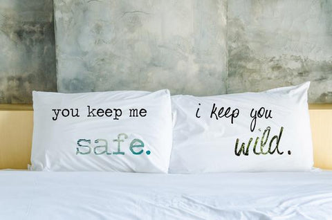 Keep Me Safe, Keep You Wild - Multi Set of Two Pillow Case by