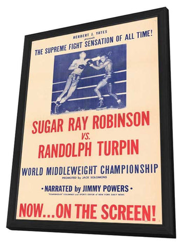 Sugar Ray Robinson vs. Randolph Turpin 11 x 17 Movie Poster - Style A - in Deluxe Aluminum Frame