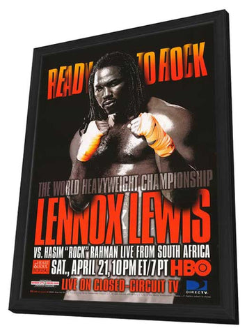 Lennox Lewis Vs. Hasim Rock Rahman 11 x 17 Boxing Promo Poster - Style A - in Deluxe Wood Frame