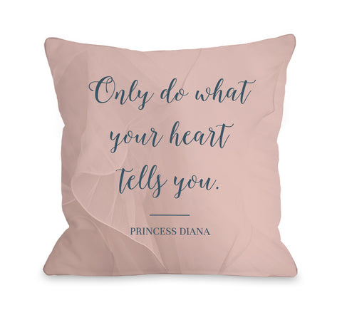 What Your Heart Tells You - Blush Navy Throw Pillow by OBC 18 X 18