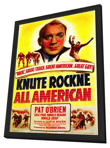 Knute Rockne All American 11 x 17 Movie Poster - Style A - in Deluxe Aluminum Frame