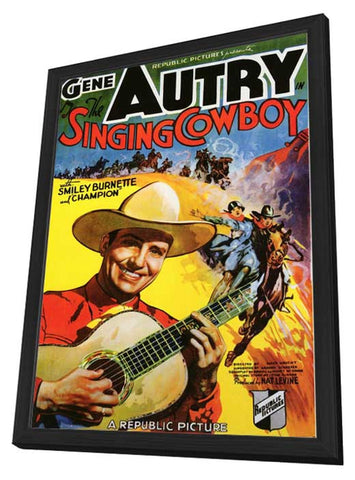Singing Cowboy 11 x 17 Movie Poster - Style A - in Deluxe Aluminum Frame