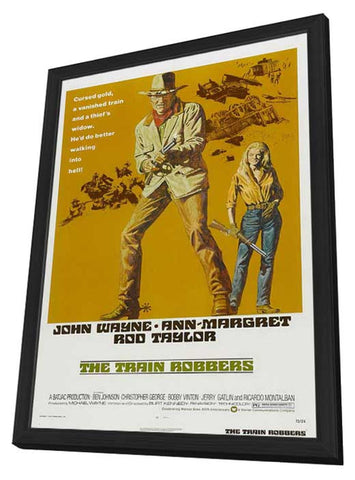 The Train Robbers 11 x 17 Movie Poster - Style A - in Deluxe Aluminum Frame