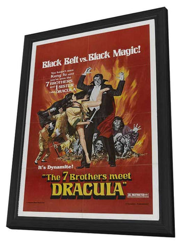 Legend of the 7 Golden Vampires 11 x 17 Movie Poster - Style B - in Deluxe Aluminum Frame