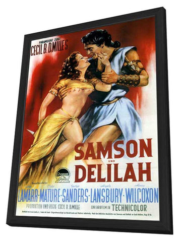 Samson and Delilah 11 x 17 Movie Poster - German Style B - in Deluxe Wood Frame