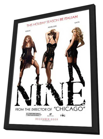 Nine 11 x 17 Movie Poster - Style C - in Deluxe Aluminum Frame