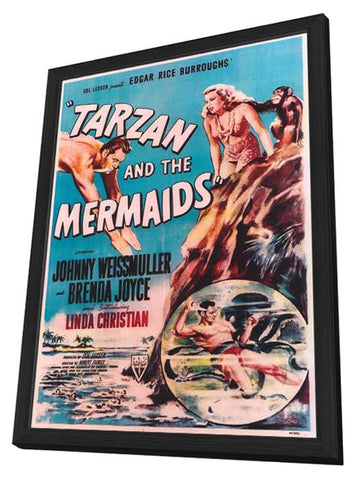 Tarzan and the Mermaids 11 x 17 Movie Poster - Style A - in Deluxe Aluminum Frame