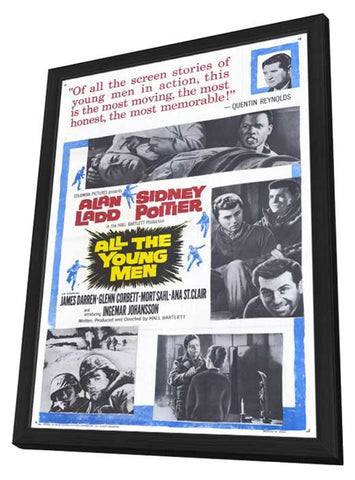 All the Young Men 11 x 17 Movie Poster - Style A - in Deluxe Aluminum Frame