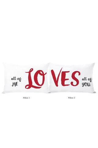 All of Me Loves All of You - Red Black Throw Pillow by OBC