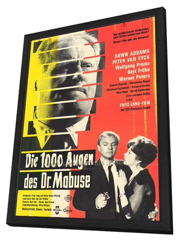The Thousand Eyes of Dr. Mabuse 11 x 17 Movie Poster - German Style A - in Deluxe Aluminum Frame