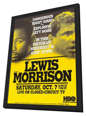Lennox Lewis Vs. Tommy Morrison 11 x 17 Boxing Promo Poster - Style A - in Deluxe Aluminum Frame