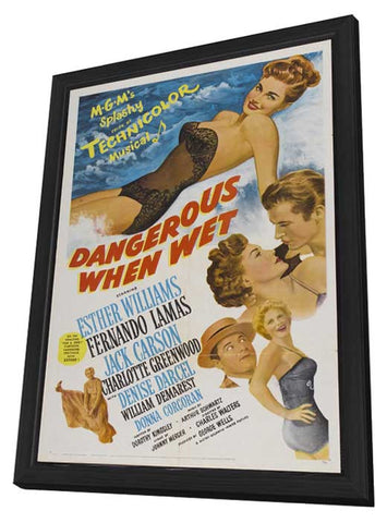 Dangerous When Wet 11 x 17 Movie Poster - Style A - in Deluxe Wood Frame
