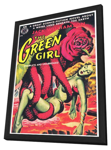 The Green Girl 11 x 17 Retro Book Cover Poster - in Deluxe Aluminum Frame