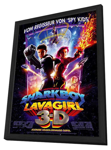 The Adventures of Sharkboy and Lavagirl 3-D 11 x 17 Movie Poster - German Style A - in Deluxe Wood Frame