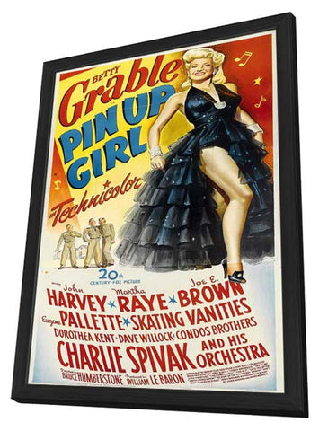 Pin Up Girl 11 x 17 Movie Poster - Style B - in Deluxe Wood Frame
