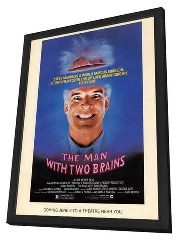 The Man With Two Brains 11 x 17 Movie Poster - Style B - in Deluxe Wood Frame