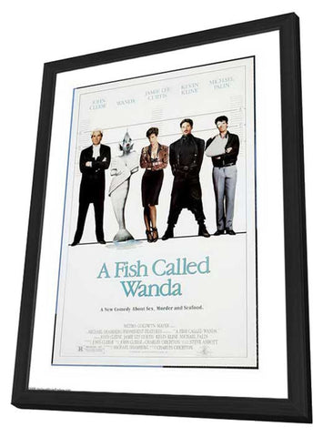 A Fish Called Wanda 11 x 17 Movie Poster - Style E - in Deluxe Wood Frame