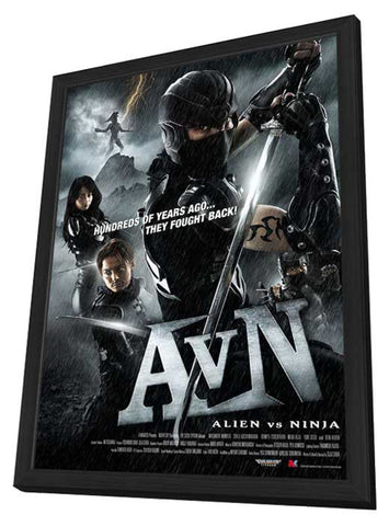 Alien Vs. Ninja 11 x 17 Movie Poster - Japanese Style A - in Deluxe Aluminum Frame