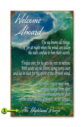 Welcome Aboard Sea Saying Metal 18x30