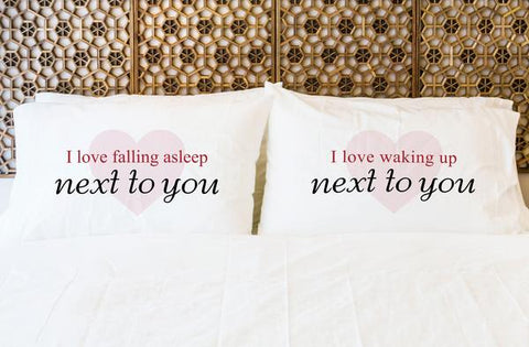 Next to You - Red Set of 2 Pillow Case by