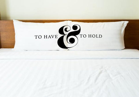 To Have to Hold - Black Set of Two Pillow Case by