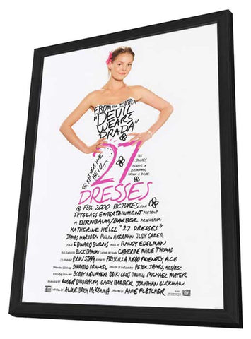 27 Dresses 27 x 40 Movie Poster - Style A - in Deluxe Wood Frame