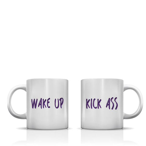 Wake Up Kick Ass Purple Mug by