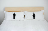 Boy Girl Symbol - Black Set of 2 Pillow Case by OBC 20 X 30