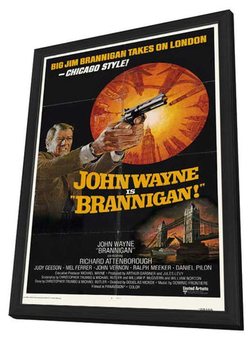 Brannigan 11 x 17 Movie Poster - Style C - in Deluxe Wood Frame