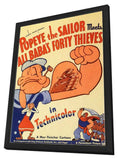 Popeye the Sailor Meets Ali Baba and the Forty Thieves 11 x 17 Movie Poster - Style B - in Deluxe Aluminum Frame