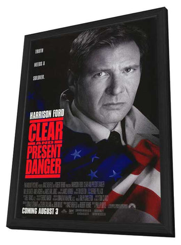Clear and Present Danger 11 x 17 Movie Poster - Style B - in Deluxe Wood Frame