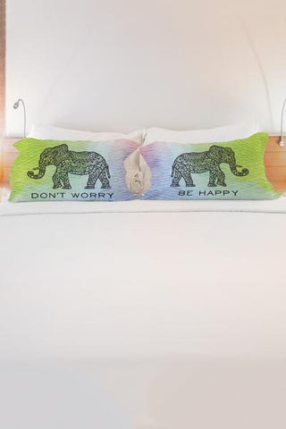 Don't Worry Elephant - Multi Pillowcase by OBC