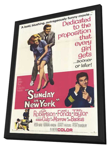 Sunday in New York 11 x 17 Movie Poster - Style B - in Deluxe Wood Frame
