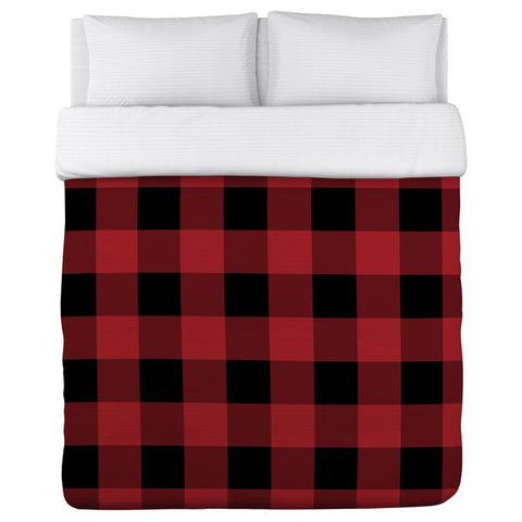 Buffalo Check Moose - Red Black Lightweight Duvet by OBC