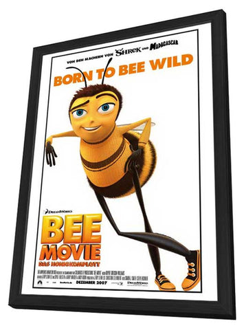 Bee Movie 11 x 17 Movie Poster - German Style A - in Deluxe Aluminum Frame