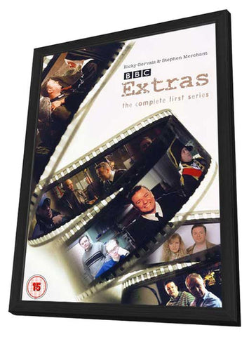 Extras 11 x 17 Movie Poster - UK Style A - in Deluxe Aluminum Frame