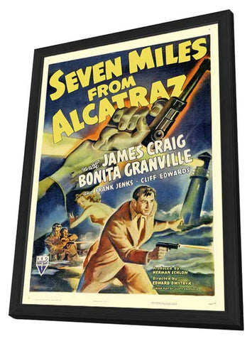 Seven Miles from Alcatraz 11 x 17 Movie Poster - Style A - in Deluxe Wood Frame