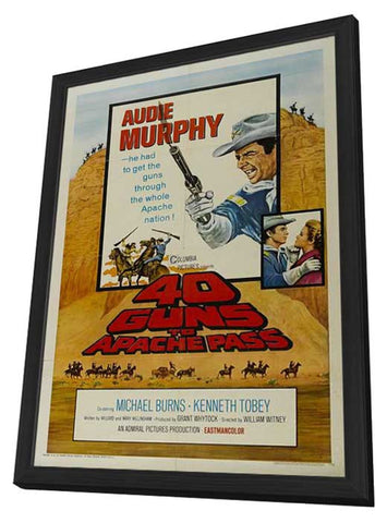 40 Guns to Apache Pass 11 x 17 Movie Poster - Style A - in Deluxe Wood Frame