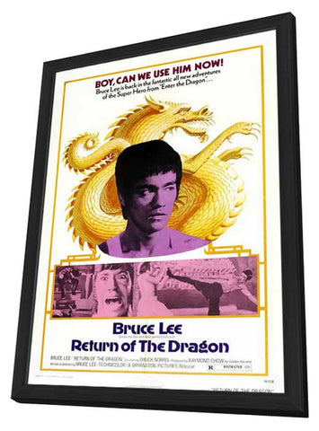 The Way of the Dragon 11 x 17 Movie Poster - Style A - in Deluxe Wood Frame