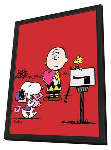 Be My Valentine, Charlie Brown 11 x 17 Movie Poster - Style B - in Deluxe Wood Frame